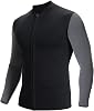 Women Men Top Wetsuit Jacket, 2mm 3mm Neoprene Swim Wet Suit Shirt Long Sleeves Front Zip for Adult Youth Cold Water Snorkeling Diving Surfing Watersports
