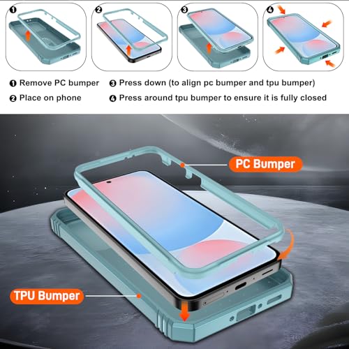 Coque de protection de qualité militaire pour Samsung A56 robuste verte - 3