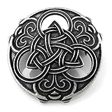 Gewicht: ca. 16 g URBANTIMBER Wikinger Fibel Triquetra mit Keltischen Knoten - Silber
