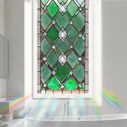 Image of Nuxovilar Sparkle Stained Glass Style Window Film 17.5x39.4 in PVC