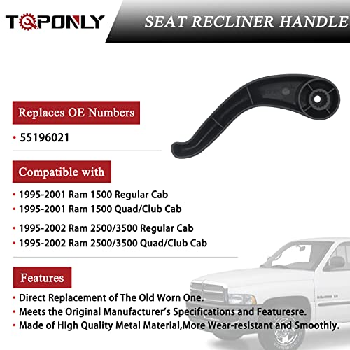Tqponly 55196021 Seat Recliner Handle Lever,Compatible With 1995-2002 Dodge Ram 1500 2500 3500 Front Left Driver Or Rear Right Side #TOP1