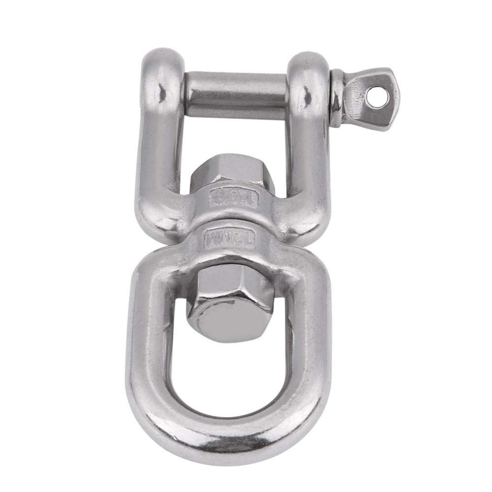 Qiilu Drehschäkel, Hochleistungs-Drehring-304-Edelstahl-Drehring-Schnappschäkel(12mm)
