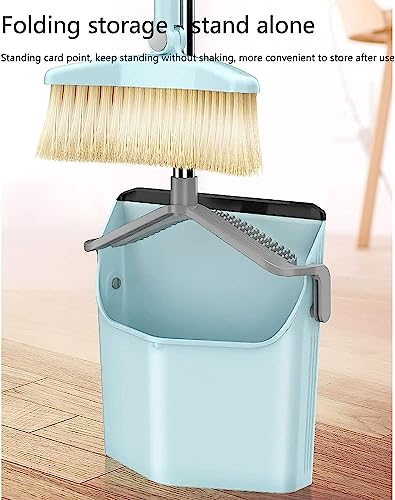 YIORYO Besen- und Kehrschaufel-Set, verdickter, aufrecht stehender Besen- und Kehrschaufel-Set mit langem Griff for den Bodengebrauch in der Küche, im Büro, in der Lobby (Grey : B) – Bild 7