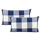 VAKADO 12x20 inch Pack of 2 Lumbar Buffalo Plaid Throw Pillow Covers Decorative Rectangle Farmhouse...