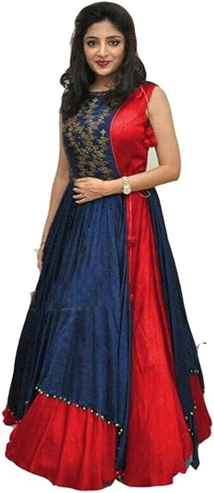 ALISHA FAB Women's Cotton Silk Lehenga Choli (T20-RED(LC)_Red_Free Size)