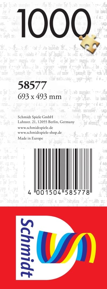 Schmidt Spiele 58577-Puzzle da 1000 pezzi, Thomas Kinkade, Wizarding World, Harry Potter, Castello di Hogwarts, Multicolore, 69.3 x 49.3 cm, 58577