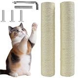 EAAGHK 2 Pcs Poteau de Rechange Arbre à Chat 35 x 6.5 cm avec Vis M8, Tronc de Rechange Gr...