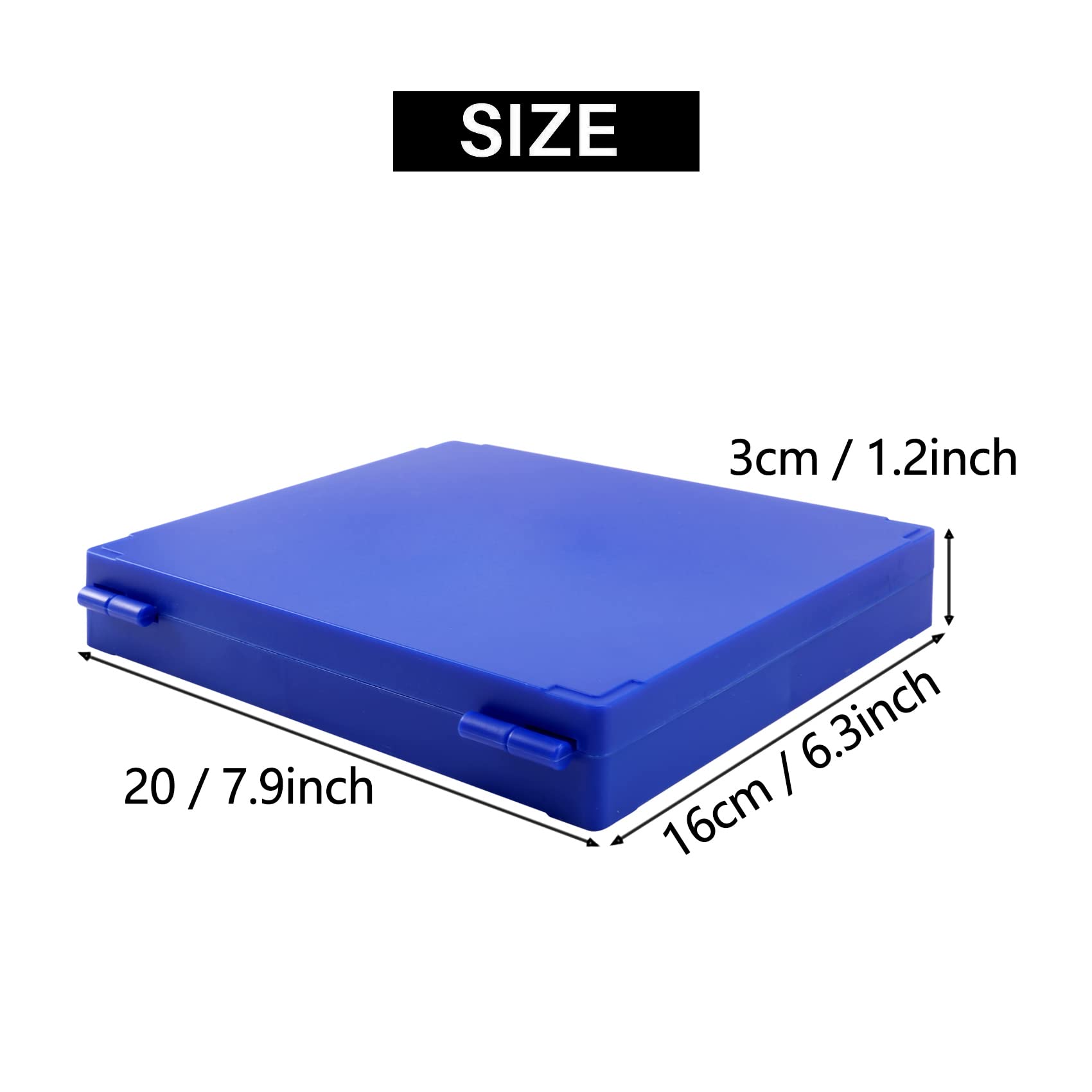 Boîte rectangulaire en plastique pour 100 lames de microscope Bleu roi