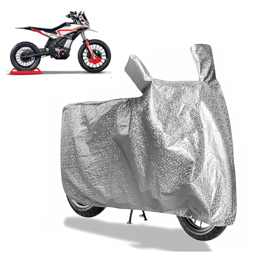 Image of Sulfar Bike Cover for Ultraviolette Shockwave (EV) (Electric Motorcycle) | Waterproof, Dustproof & UV Protected | All Weather Two Wheeler Cover (Silver) New 2026 Variants