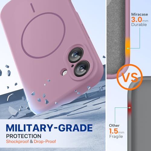 Image of Miracase Magnetic for iPhone 16 Plus Case, [Soft Anti-Scratch Microfiber Lining], Compatible with MagSafe, Liquid Silicone Shockproof Drop Protection Phone Case for 16 Plus,Blackcurrant