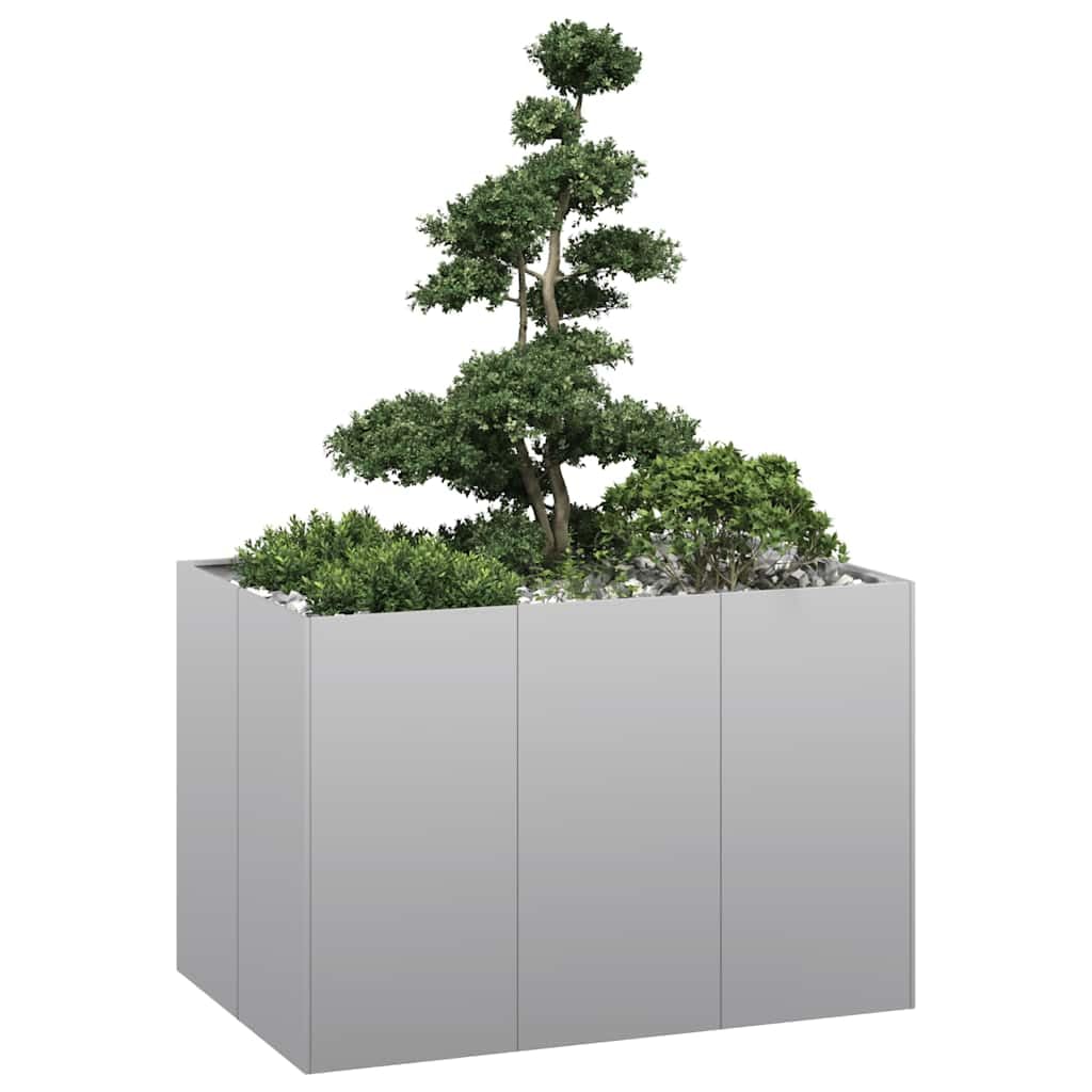 vidaXL Planter 120x80x80 cm Galvanised Steel, plant pot, plant stand, raise bed, planter stand, plant tray, garden planter, outdoor planter