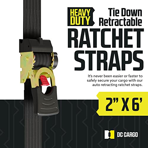 Auto Retractable Ratchet Straps 4-Pack 2"x6 Ft – 4033 Lb view 2