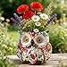 Owl Planter, Owl Succulent Pots, Funny Plant Pots Indoor/Outdoor, Decorative Garden Flower Pot, Cute Small Planters for office Home Decor, Unique Statue Figurine Gifts for Women Mother Teacher Red