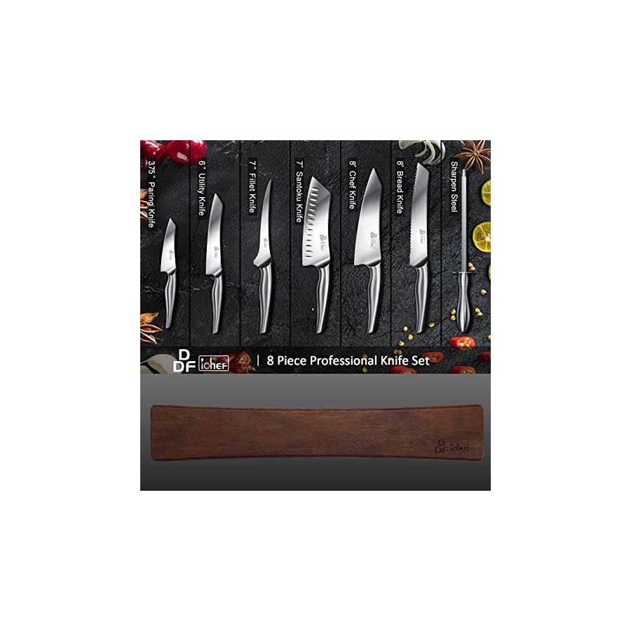 DDF-iohEF-Knife-Set-with-Knife-Strip-8-Piece-Professional-Kitchen-Knife-Set-Japanese-High-Carbon-Stainless-Steel-Chef-Knives-Set-with-Magnetic-Knife-Holder-for-Wall DDF iohEF Knife Set with Knife Strip, 8 Piece Professional Kitchen Knife Set, Japanese High Carbon Stainless Steel Chef Knives Set with Magnetic Knife Holder for Wall