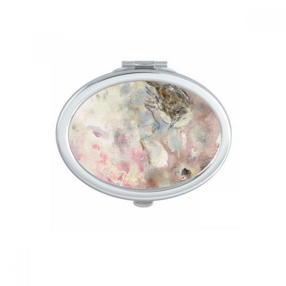 Miroir de poche peinture à l'huile lotus le cadeau mignon fait main pour femme