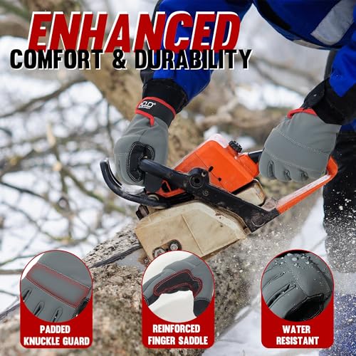 Image of HANDLANDY Winter Work Gloves for Men & Women, Utility Mechanic Working Gloves Touch Screen, Flexible Breathable Gardening Gloves for Yard Maintenance (Large, 1 Pair)