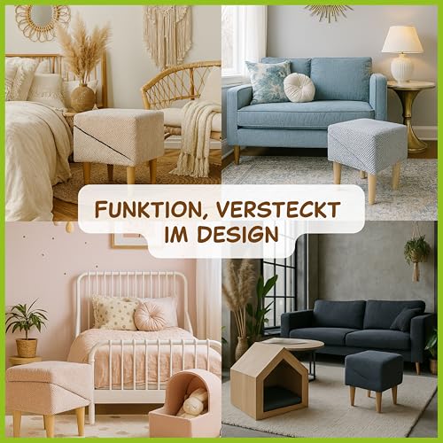 Outentin Hundetreppe Klappbar – Rutschfeste Hunderampe & Weiche Haustiertreppe für Kleine & Große Hunde, Treppe für Sofa & Bett, Stabil & Faltbar, Möbeloptik, 36 cm Hoch – Zuhause & Unterwegs,Hellgrau