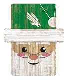Fan Creations NCAA North Texas Mean Green 4 Inch Collegiate Santa Ornament – Wooden Christmas Décor for Fans