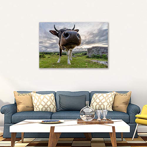 Impression sur toile Highland pour habiller un mur vide avec une décoration murale animaux de salon