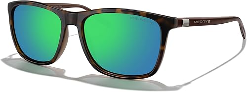 Miniatura 106 de MERRY'S S8286 Lentes de sol polarizados de aluminio, unisex, estilo de época, para hombres y mujeres 0c03 Marco negro/lente de espejo verde/patillas