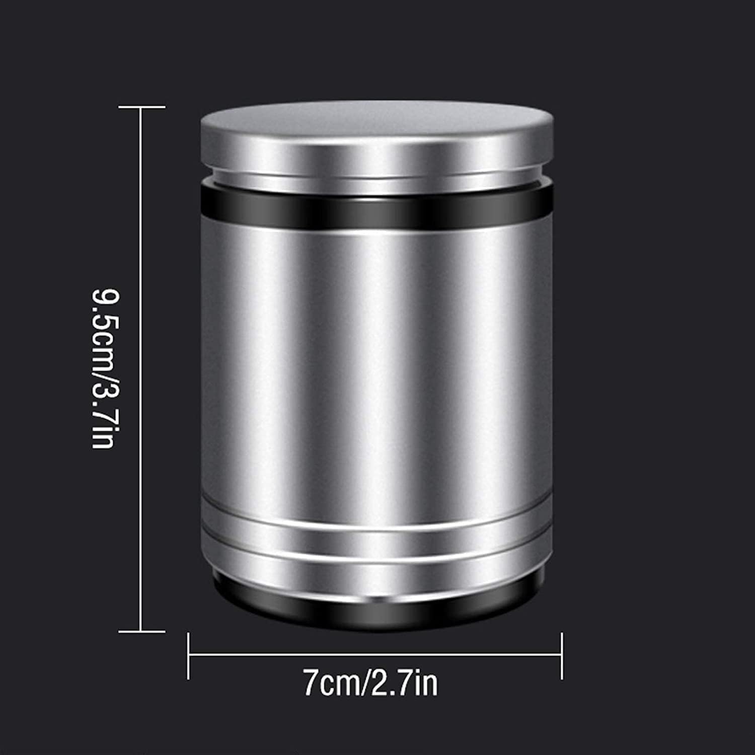 Portable Car Ashtray, Mini Car Trash Can Detachable Stainless Steel Smokeless Cup Ash Holder with LED Light Lid, Easy to disassemble and Clean