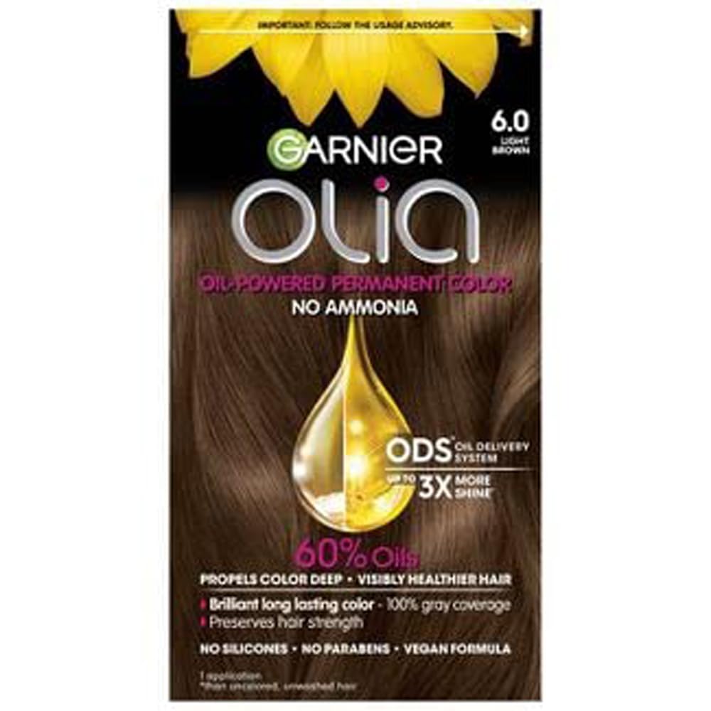 Garnier Olia Oil Powered Permanent Color 6.0 Light Brown 1 Each (Pack of 3)