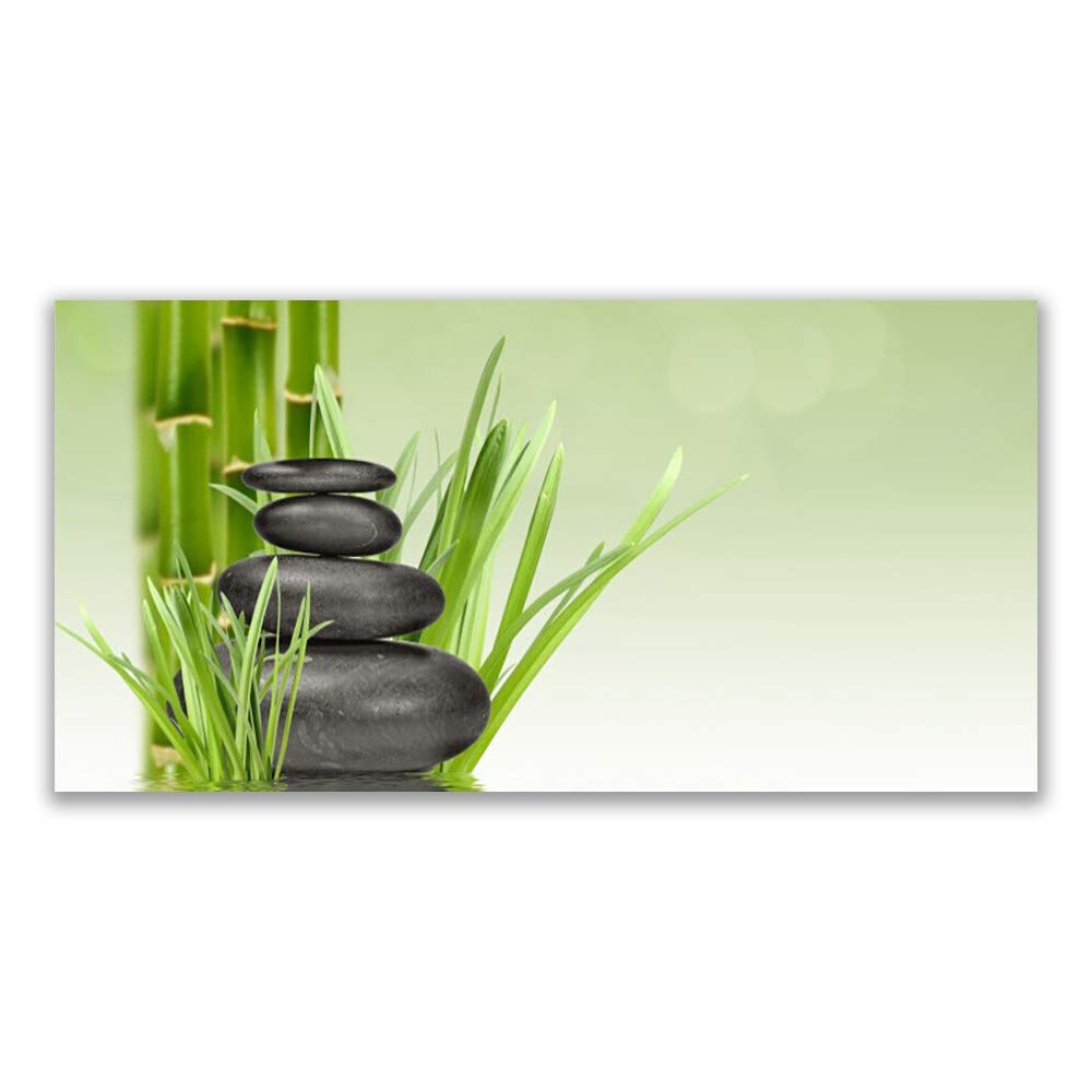Tableau en verre trempé 140x70cm Tulup motif bamboo pour une décoration murale moderne
