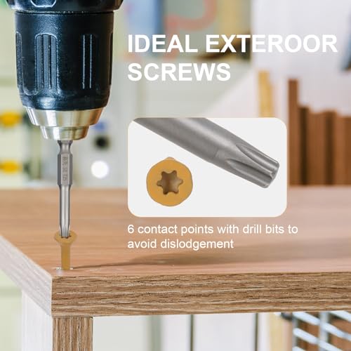 deck screws 10 x 2-12 t25 star torx drive flat head wood screws tan 5lb