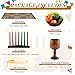 Riakrum 19 Pcs Kwanzaa Kinara Celebration Set Include 3 Red 3 Green 1 Black LED Candles Kinara Candle Holder Wooden Wine Goblet Mkeka Fake Fruits Vegetables Basket for Kwanzaa Celebration Decorations