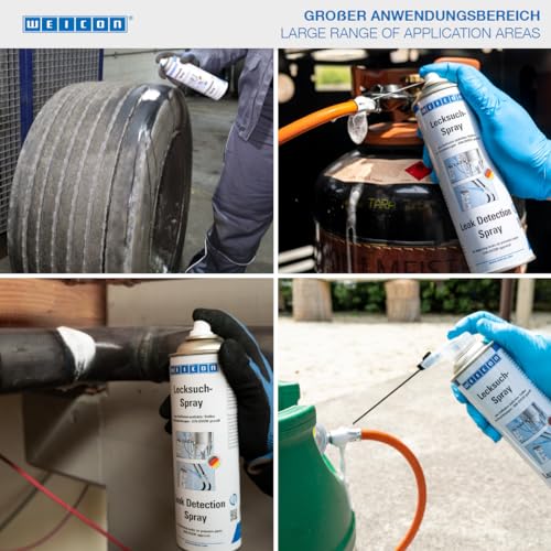 WEICON Lecksuch-Spray 400 ml, Leckfinder, Lecksucher, Auffinden von Undichtigkeiten an Gasleitungen & Druckleitungen für technische Gase und gasförmige Medien