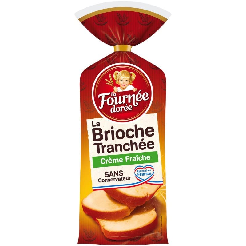 LA FOURNEE DOREE - Brioche Tranchée à la Crème Fraîche - 500g de Douceur Moelleuse pour vos Petits Déjeuners et Desserts Gourmands - Lot De 4 - Vendu Par Lot