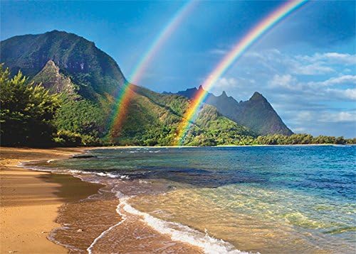 Pacifica Island Art Set of 12 Hawaiian Greeting Cards - Rainbow Paradise by Michael & Monica Sweet - Blank