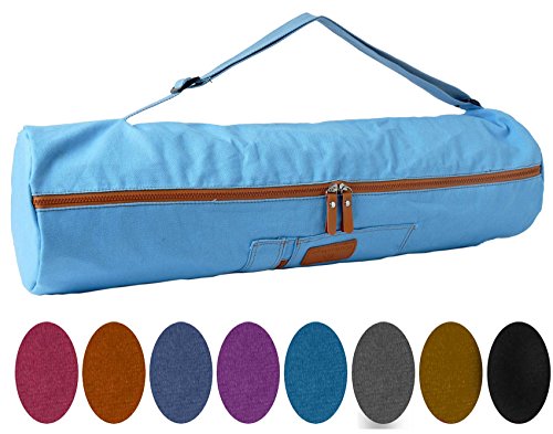 #DoYourYoga Bolsa de Yoga »Sunita«, Talla L Fabricada con Lienzo (Lona), laborioso Acabado/para esterillas de Yoga y de Gimnasia EXTRAGRANDES de hasta 186 x 63 x 0,6 cm/Lila