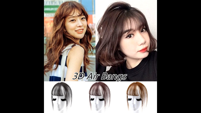 LETAOSK Air Bangs Topper Perücke, Schwarz – 3D Mini-Pony, Haarnadel-Stil