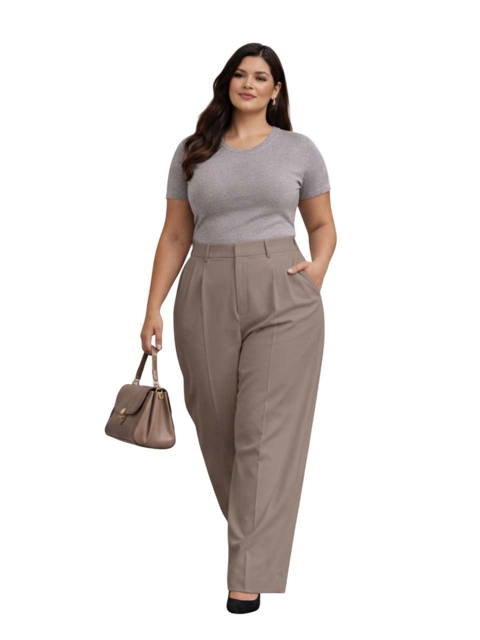 eimear Women’s Plus Size High Waist Comfortable Straight Fit Formal Pants for Office Wear-picture-40