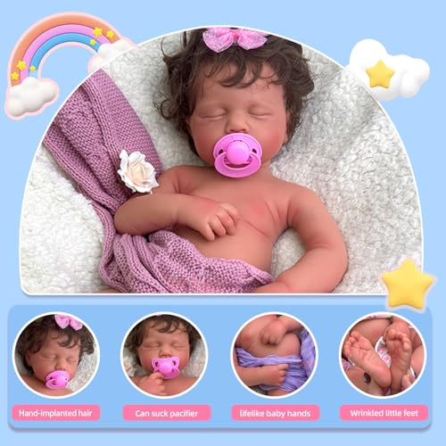 Muñeca Reborn Lifelike de Silicona 48 cm con Boca Abierta miniatura 2