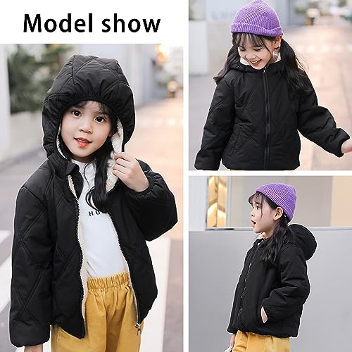 SEAUR Toddler Boys Girls Hooded Winter Down Coat Warm Fleece Lined Puffer Jacket Padded Windproof Outwear4