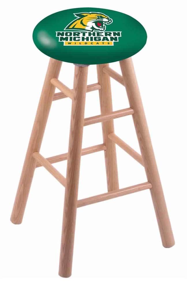 Holland Bar Stool Co. Oak Bar Stool in Natural Finish with Northern Michigan Seat by The
