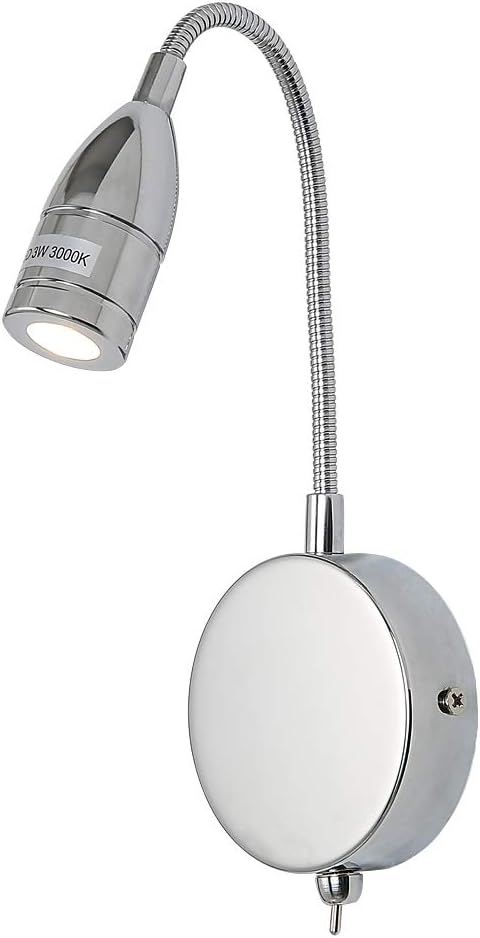LED Wall Lamp Flexible Gooseneck Reading Lights Indoor Wall Lights for Bedroom Living Room Kitchen office 3000K Warm White [Energy Class A+++]