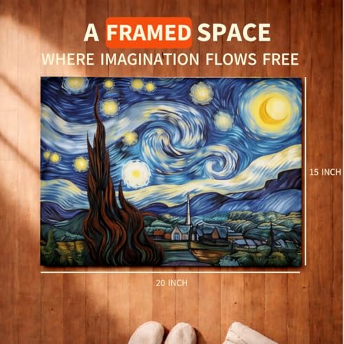 Image of Art Therapy Pcn26 Linen Canvas DIY Paint by Numbers Kit 15 x 20 Inch with 2 Set of Acrylic Oil Painting Colors with Brushes for Stress Relief & Home Decoration (Celestial Calm)