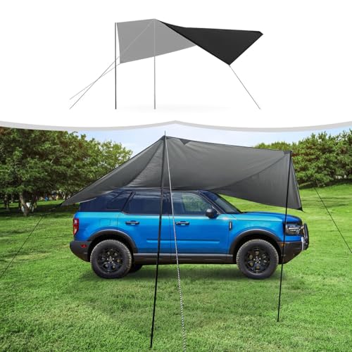 Linskip Roof Rack Awning Compatible with Ford Bronco Sport 2021-2026+, 13′ x 9' Tailgate Sun Shelter for Camping and Travel, Exterior Accessories