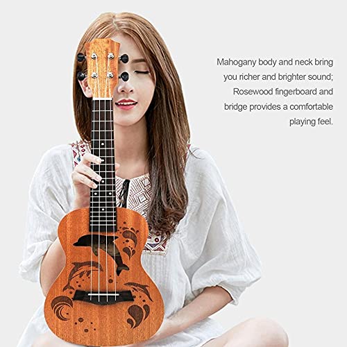WHYSFX 21 Pouces SAPELE UKULLEE Guitare Col MAAHOGANY Tuning Fine PEG 4 String Bois en Bois Ukulele (Size : 21 inches) - Les Beatles, Paul McCartney, John Lennon, RIngo Starr, George Harrison WHYSFX 21 Pouces SAPELE UKULLEE Guitare Col MAAHOGANY Tuning Fine PEG 4 String Bois en Bois Ukulele (Size : 21 inches) – Image 4