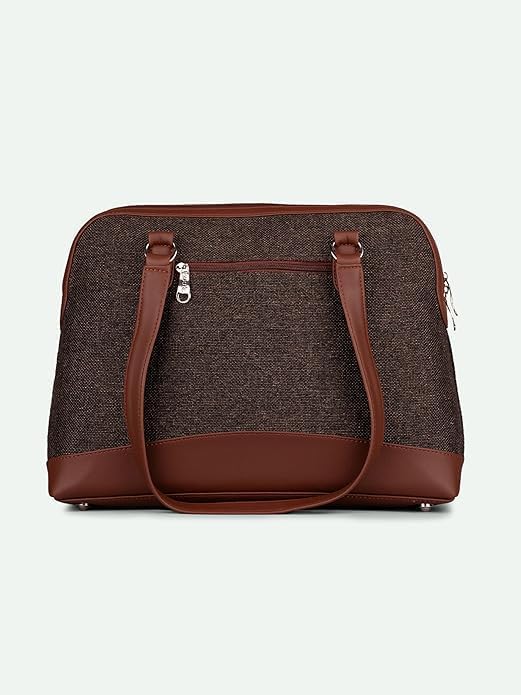 Women’s Jute & Vegan Leather Tote Bag – Handcrafted Work Shoulder Bag with Double Handles, Spacious Carry-All for Office, Daily Use & Travel