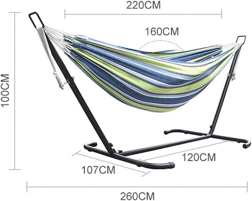 家庭用品 Hammock for 2 People with Space-Saving Steel Frame Garden Courtyard Outdoor Double Hammock and Carrying Bag Garden Outdoor Camping