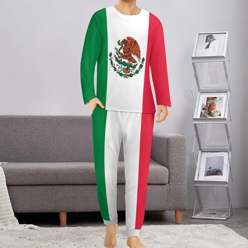 Zakqeik Croatian Flag Men's Pajamas Set Casual Sleepwear Long Sleeve Top with Bottoms PJs4