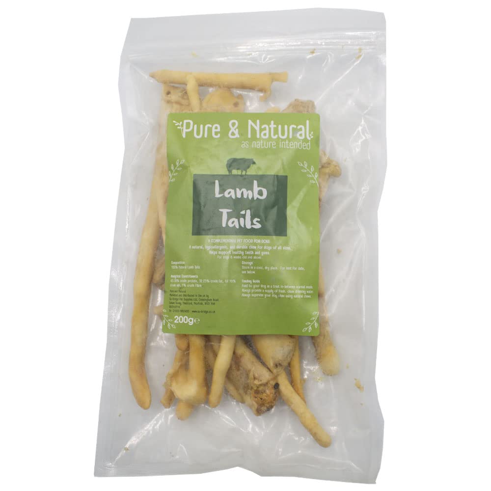 Pure & Natural Dog Treats Lamb Tails 200gm