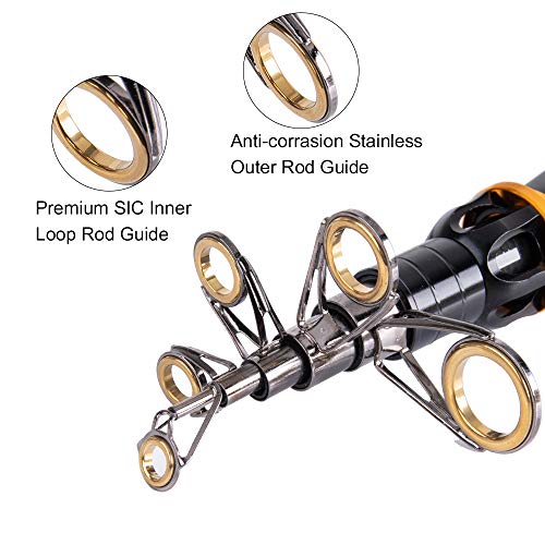 image for Pisfun Telescopic Fishing Rod Freshwater Saltwater Travel Spinning Fis