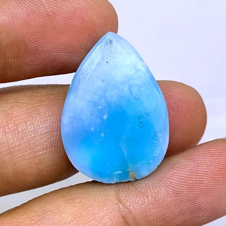 Larimar cabochon poire 25x18mm pour création de bijoux DIY