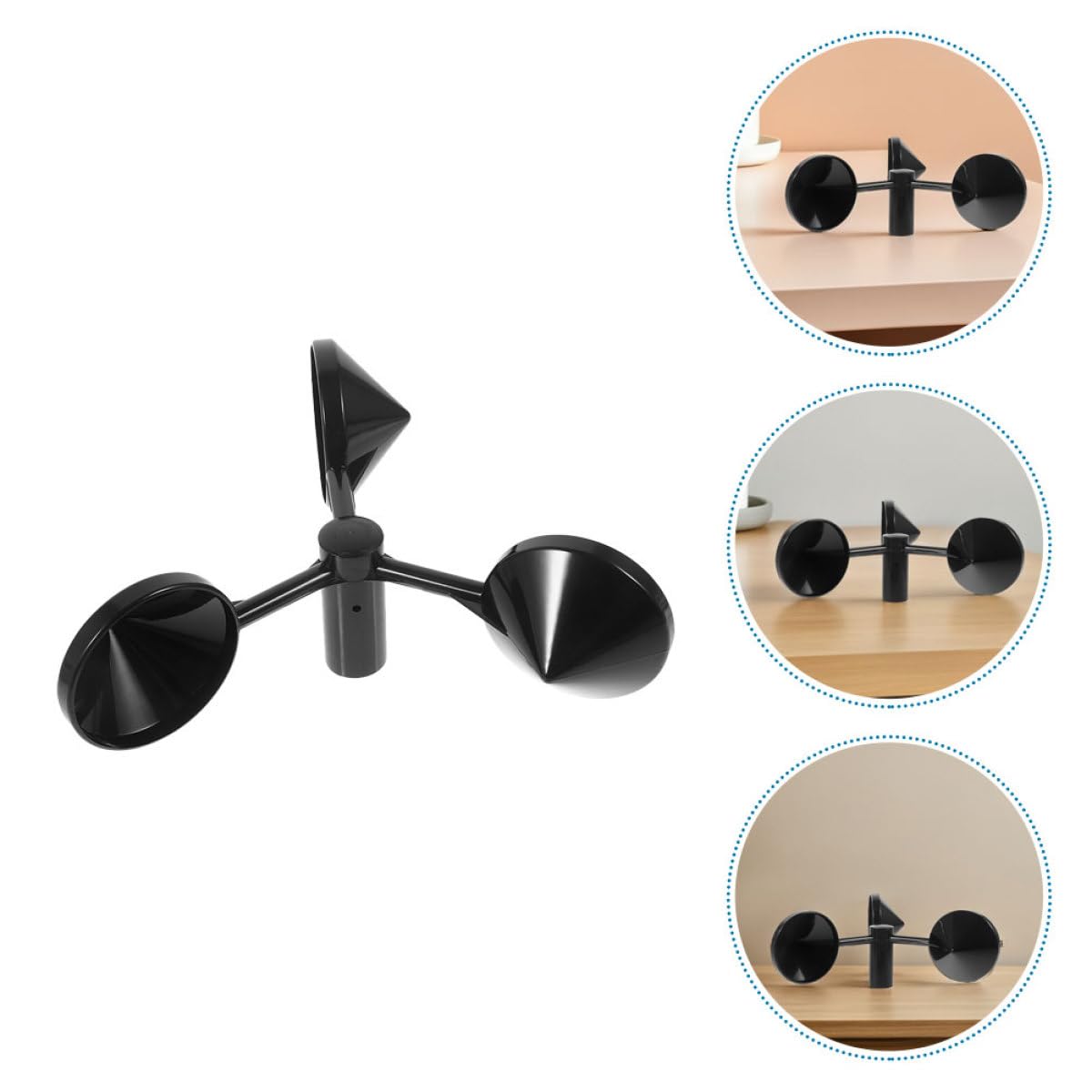 HOMSFOU Schalenanemometer tragbares Handanemometer 3 Stück-pack aus ABS für Präzise Windgeschwindigkeitsmessung für Außeneinsatz und Windkraftanlagen