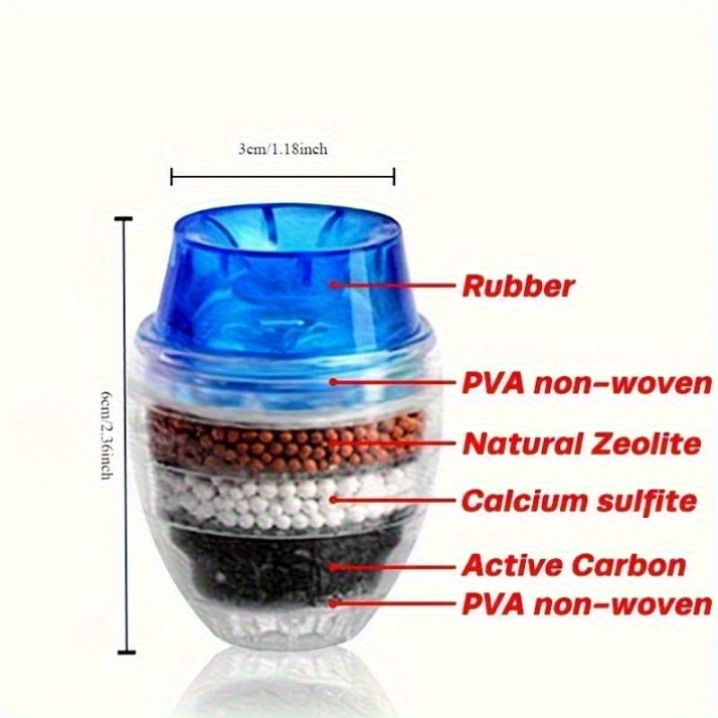 6pcs Water Filter, Kitchen and Bathroom Faucet Activated Carbon Water Filter-Colorful, Easy Purification Tools